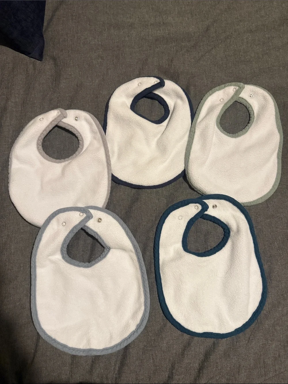 Soft Muslin Baby Bibs - Pack of 5 (blues)